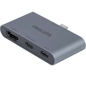Philips USB-C Multiport Hub 4K HDMI Adapter 100W PD Fast Data Transfer Box Wear